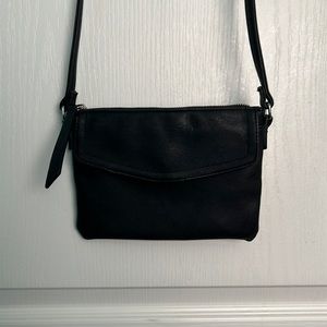 Express Crossbody Bag in Black Faux Leather